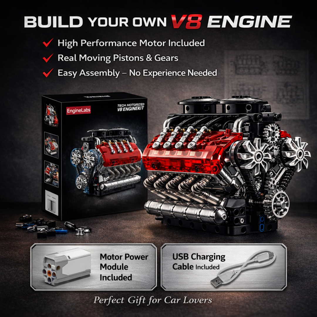 EngineLab V8 Engine Kit Real Working Engine – Not Just a Toy